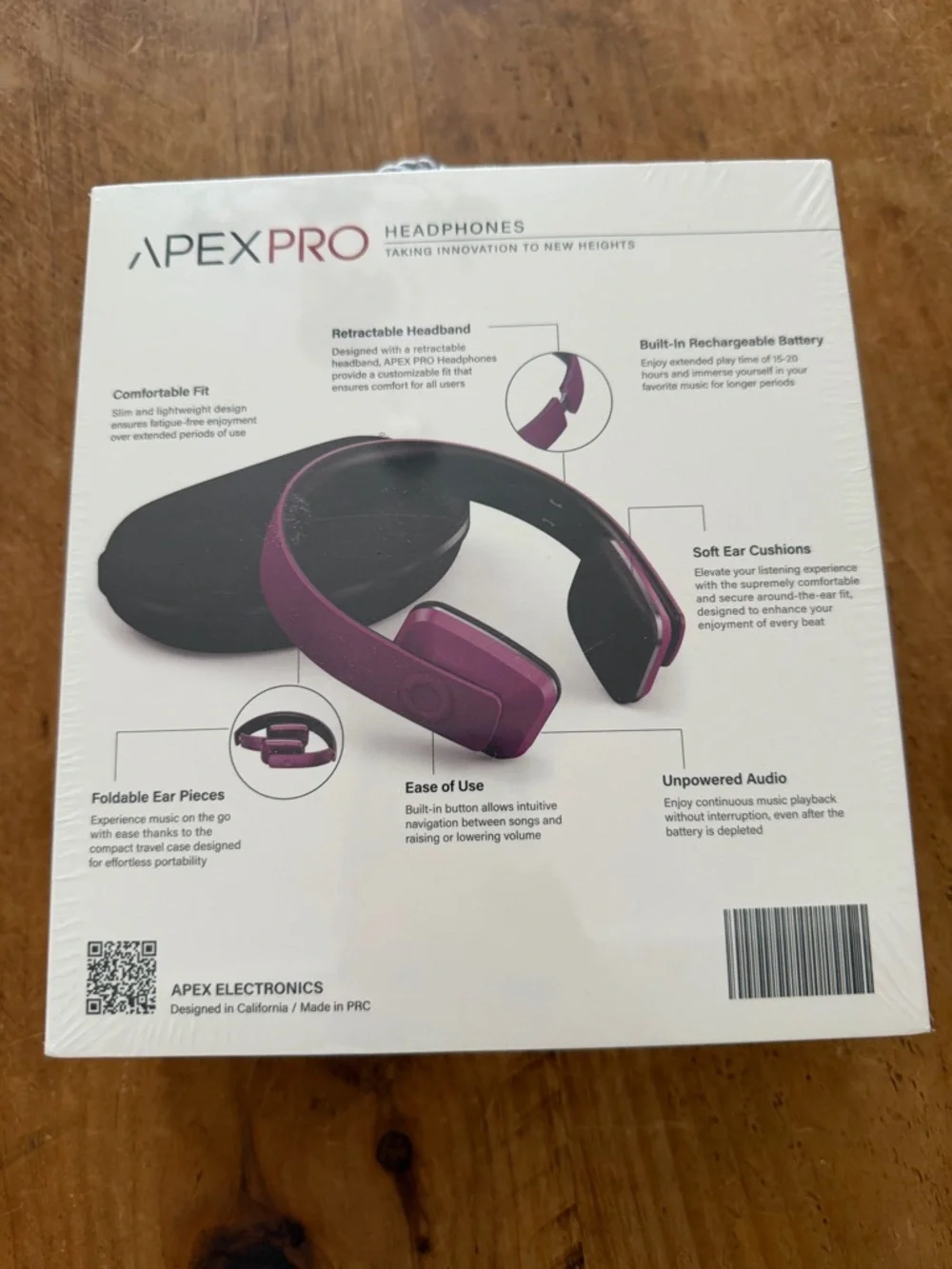 Apex Pro Over-Ear Wireless Headphones in Purple
